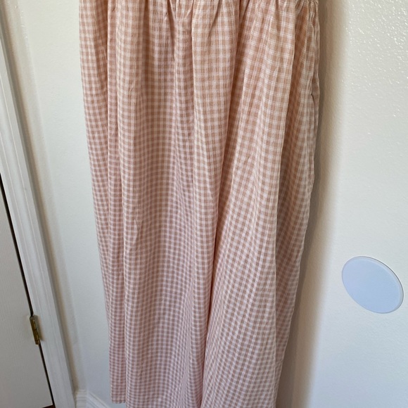 Treasure and Bond: Smocked Midi Dress In Pink Smoke Sarah Check (NWOT) - Picture 4 of 15